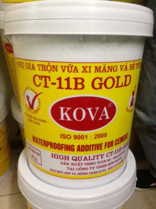 Phụ gia trộn vữa xi măng Kova CT11B – GOLD – thùng 3,8kg