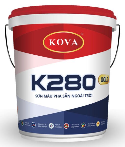 Sơn Kova màu pha sẵn ngoài trời K280-GOLD – màu nhạt – thùng 4kg
