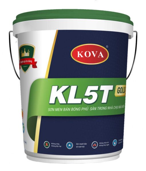 SƠN Kova men bán bóng phủ sàn trong nhà chịu mài mòn KL5T-GOLD – thùng 04kg