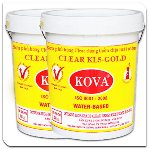 SƠN Kova phủ bóng trong suốt Clear chống thấm chịu mài mòn CLEAR KL5-GOLD – thùng 4kg