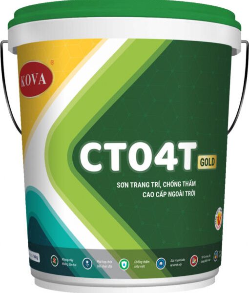 Sơn Kova trang trí, chống thấm màu cao cấp ngoài trời CT04T-GOLD – thùng 4kg